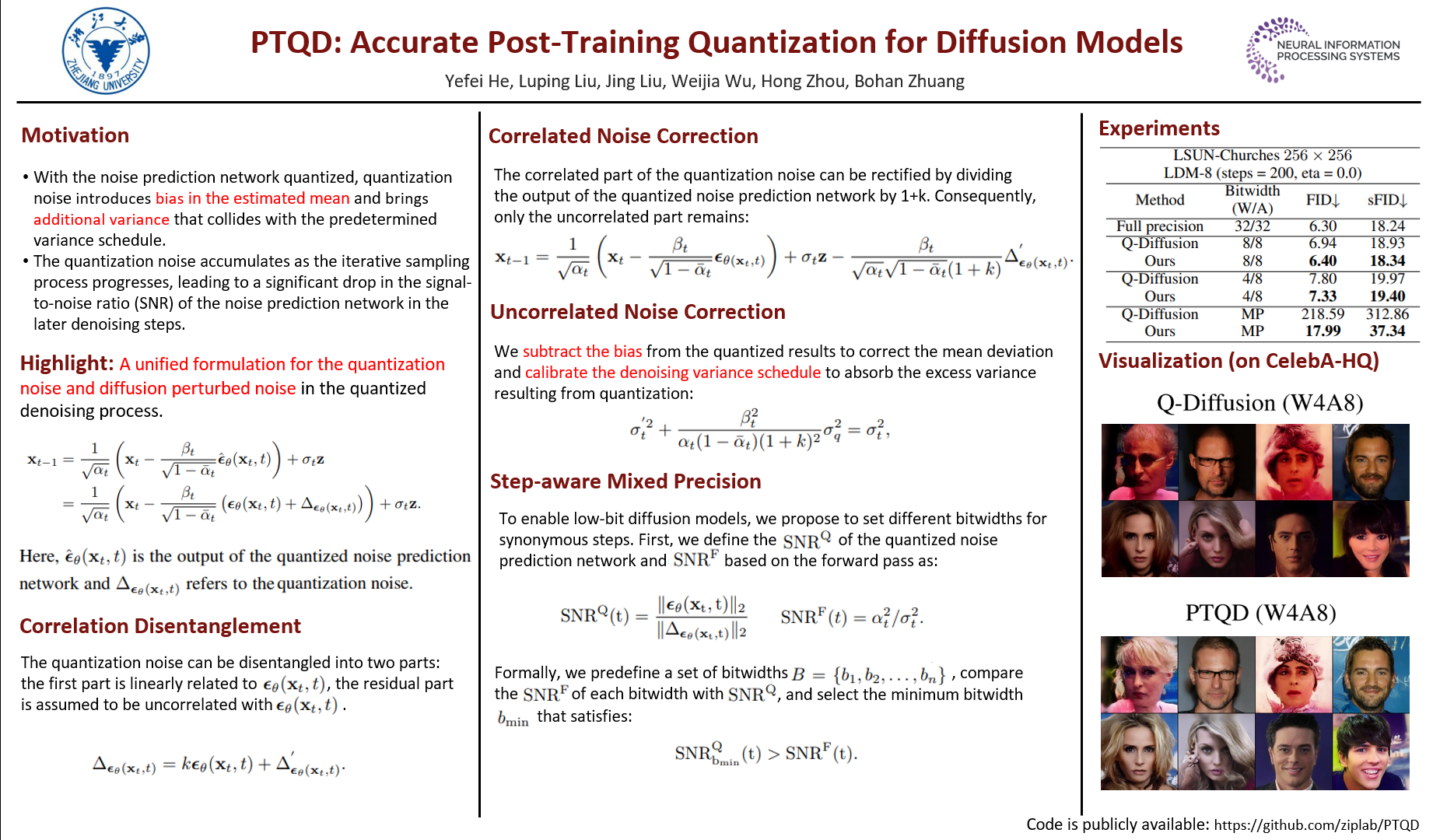 NeurIPS Poster PTQD Accurate PostTraining Quantization for Diffusion